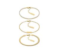 Armketten Set CALVIN KLEIN "CK TRIO", gold (gelbgoldfarben, kristallweiß, kristallweiß), Armbänder, Damen, 17cm, Edelstahl, mit Zirkonia (synth.) (17182750-0) gelbgoldfarben, kristallweiß, kristallwei