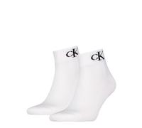 Calvin Klein 2P Monogram Quarter Socks Weiß Gr 43/46 Herren