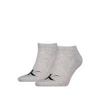 Sneakersocken CALVIN KLEIN JEANS "CKJ MEN SNEAKER 2P MONOGRAM", Herren, Gr. 43-46, grau (light grau melange), Baumwollmischung, normal, Socken, mit dezentem Logo (93454639-43) light grau melange