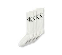 Socken CALVIN KLEIN JEANS "CKJ MEN SOCK 4P MONOGRAM ECOM", Damen, Gr. 43-46, weiß, Baumwollmischung, Socken Socken, mit Logo am Schaft (27331011-43) weiß
