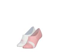 Calvin Klein 2P Glossy High Cut Footie Socks Weiß/Rosa Gr 35/38 Damen