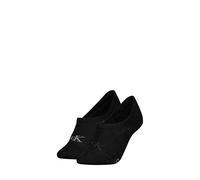 Calvin Klein 2P Glossy High Cut Footie Socks Schwarz Gr 35/38 Damen