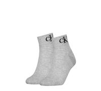 Calvin Klein Women's Quarter Sock, Light Grey Melange, 35/38 (2er Pack)