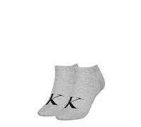 Calvin Klein Socks Damen Organic Cotton Monogram Quarter, Light Grey Melange, 39-42 EU