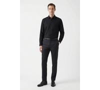 Calvin Klein "SOLID LINEN CLASSIC" Kentkragen, Regular Fit, Leinen-Viskosemix (32258802-L) schwarz