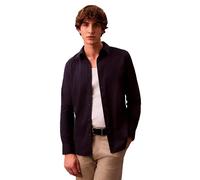 Langarmhemd CALVIN KLEIN "LONG SLEEVE SOLID STRETCH SLIM SHIRT", Herren, Gr. M, N-Gr, blau (schwarz sapphire), Web, Obermaterial: 96% Baumwolle, 4% Elasthan, unifarben, slim fit hüftlang, Rundhals, Är