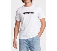 Calvin Klein Ss 20s Tonal Metallic Tee Bright White Größe: S | Basic T-Shirts Outlet | Herren | Weiß
