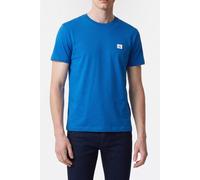 T-Shirt CALVIN KLEIN JEANS "SS BADGE 30S JERSEY CLASSIC TEE", Herren, Gr. S, classic blau, Single Jersey, Obermaterial: 100% Baumwolle, regular fit normal, Rundhals, eingesetzt abgesteppte Kante, Shir