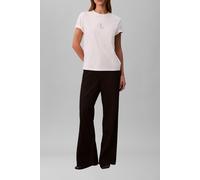 Calvin Klein Ss Classic Foil Tee White Greige Größe: M | Hemden Outlet | Damen | Weiß