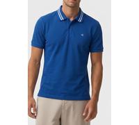 Calvin Klein Ss Monogram Pique Polo Chase Blue Größe: S | Poloshirts Outlet | Herren | Blau