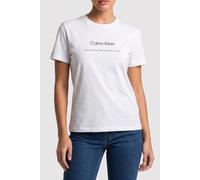 Calvin Klein Jeans Damen T-Shirt Classic Logo – Kurzarm Bright White Größe L