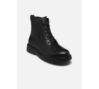 Schnürboots CALVIN KLEIN "COMBAT ESS LACE UP ZIP BOOT AOP", Herren, Gr. 44, schwarz, Leder, unifarben, Schuhe, Schnürstiefelette, Boots mit Monogramm-Print am Schaft (68863137-44) schwarz