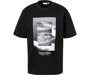 Calvin Klein T-Shirt Herren Regular Fit Kurzarm Rundhals Baumwolle schwarz, M