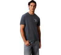Calvin Klein T-Shirt SS 30S EU CK Trvl Lines Seasonal LV04RG837G für Herren, Blau (Dunkles Block), Größe M