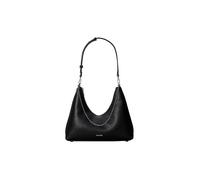 Schultertasche CALVIN KLEIN "EMBLEM HW PEBBLE SHOULDER BAG", Damen, Gr. B/H/T: 34cm x 29cm x 12cm, schwarz, Lederimitat, Taschen Schultertasche, Schultertasche, Umhängetasche, Hobo Bag mit Logoschrift