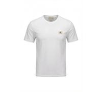 Calvin Klein Herren T-Shirt Kurzarm Badge Jersey Classic Tee aus Baumwolle, Weiß (Bright White), XL