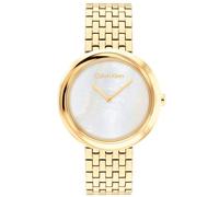 Calvin Klein Analog Quarzuhr für Damen Kollektion Twisted Bezel mit Gelbgoldfarbenes Edelstahlarmband - 25200321
