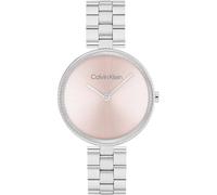Calvin Klein Damenuhr Gleam 25100015, Analog Quarzuhr mit Edelstahlarmband rosafarben