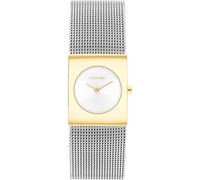 Quarzuhr CALVIN KLEIN "CK PULSE 21 mm", silberfarben, weiß, Armbanduhren, Damen, Armbanduhr, Damenuhr, Edelstahlarmband, analog (63542763-0) silberfarben, weiß