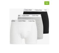 Calvin Klein Herren 3er Pack Boxershorts Low Rise Trunks Unterwäsche, Mehrfarbig (Black/White/Grey Heather), XL
