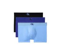Calvin Klein Underwear "Trunk 3PK" Packung, 3er-Pack, Körpernahe Passform mit elastischem Bund (35698204-4XL) schwarz w, blau river fog, blau river