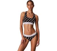 Calvin Klein Ungefütterter Bralette für Damen, Lv00qf8493 Bralette, Collegiate-Logo, Größe S + Schwarz, L