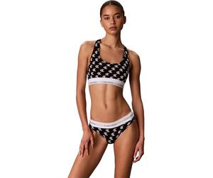 Calvin Klein Ungefütterter Bralette für Damen, Lv00qf8493 Bralette, Collegiate-Logo, Größe S + Schwarz, L