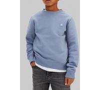 Sweatshirt CALVIN KLEIN JEANS "MINI BADGE", Mädchen, Gr. 16 (176), infinity, Sweatware, Obermaterial: 100% Baumwolle, unifarben, regular fit normal, Rundhals, eingesetzt Rippbündchen, Sweatshirts Swea