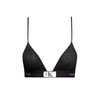 Calvin Klein Unlined Triangle Sport-BH Damen, Schwarz und silberfarben, M