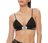 Calvin Klein Unlined Triangle Sport-BH Damen, Schwarz und silberfarben, S