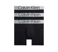 Boxershorts CALVIN KLEIN Gr. L, 3 St., schwarz (schwarz, schwarz, schwarz) Herren Unterhosen Wäsche mit Logobund in dezentem grau (53772564-L)