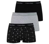 Calvin Klein Unterwäsche Boxershorts Low Rise Trunk (Baumwolle) mehrfarbig grau/schwarz Herren - 3 Stück, Größe XL
