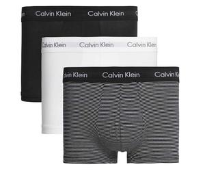Calvin Klein Unterwäsche Boxershorts Low Rise Trunk (Baumwolle) mehrfarbig Stripes weiss/schwarz Herren - 3 Stück, Größe XL