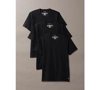 Calvin Klein V-Neck-Kurzarm-Shirt, 3er-Pack, Baumwoll-Stretch-Mischung, Herren, Schwarz, L