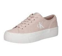 Plateausneaker CALVIN KLEIN JEANS "VULC FLATFORM LOW CV MG", Damen, Gr. 38, rose, Textil, unifarben, Schuhe Plateausneaker, Schnürschuh, Freizeitschuh, Halbschuh mit seitlichem Logo (34474648-38) rose
