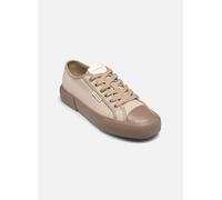 Plateausneaker CALVIN KLEIN "VULC LOW LACEUP AOP CANVAS", Herren, Gr. 38, beige, Textil, Minimalmuster, unifarben, Basic, Schuhe Plateausneaker, Freizeitschuh, Halbschuh, Schnürer mit Plateau (3489230