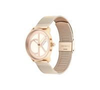 Calvin Klein Analog Quarzuhr Unisex mit Rotgoldfarbenes Edelstahl-Mesh-Gliederarmband - 25200035
