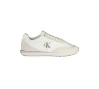 Calvin Klein Herren Retro Runner ESS Mix Mat Ym0ym01361Low Top, Weiß Triple Bright White, 42 1/3 EU