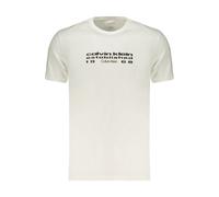 T-Shirt CALVIN KLEIN JEANS "CALVIN KLEIN FUTUR", Herren, Gr. S, weiß (hellweiß), Web, Obermaterial: 100% Baumwolle, unifarben, regular fit normal, Rundhals, eingesetzt abgesteppte Kante, Shirts T-Shir