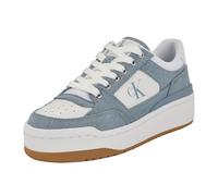 Calvin Klein Women's Alondra Sneaker, White/Medium Blue Denim Logo 420, 40 EU