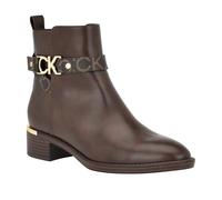 Calvin Klein Women's Dhara Ankle Boot, Dark Brown Logo 200, 9.5
