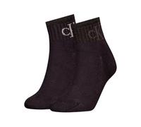 Calvin Klein Women's Quarter Sock, Black, 39/42 (2er Pack)