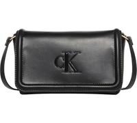 CALVIN KLEIN Women's RAISED CK FLAP CROSSBODY LV04F1027G Crossover, Black (Black), One Size, Schwarz (Schwarz), One Size