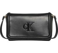 Calvin Klein Umhängetasche RAISED CK FLAP CROSSBODY LV04F1027G – Schwarz, Lederimitat, 21×9×5 cm