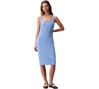 Calvin Klein Women's Sl Baby Rib Woven Label Square N LV047F257G Kleider, Blau, L