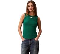 Calvin Klein Women's Sl Woven Label 2X2 Baby Rib Cuto LV047F246G Tank Top, Green, L