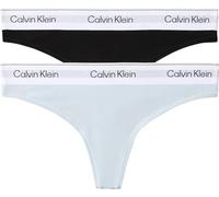 Calvin Klein Women's, Thong 2Pk LV00QF8834, Thong, Black/Plein Air, L