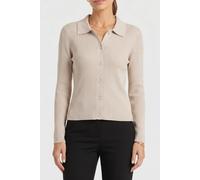 Calvin Klein Wool Lurex Collared Sweater Tuscan Beige Größe: M | Strickpullover Outlet | Damen | Braun