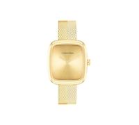 Calvin Klein Zwei-Zeiger-Quarzwerk-Uhr für Damen Kollektion CK Adore mit Goldfarben Edelstahl-Mesh-Gliederarmband - 25100099