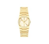 Quarzuhr CALVIN KLEIN "CK UNITE", goldfarben, Armbanduhren, Damen, Armbanduhr, Damenuhr, Edelstahlarmband, analog (61148720-0) goldfarben